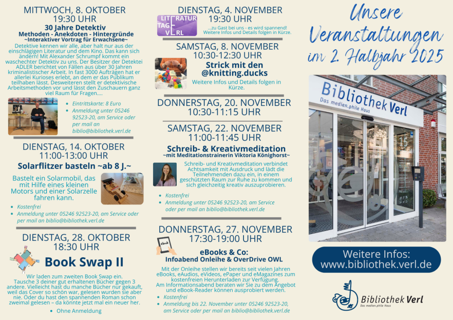 Veranstaltungsprogramm auf Flyeraußenseite